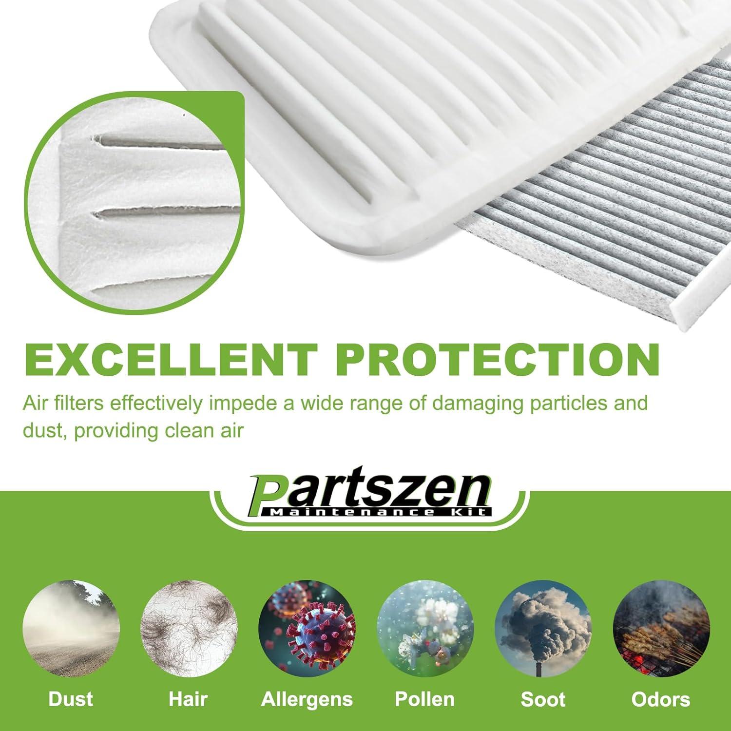 Filtro de Aire Motor y Cabina PartsZen para Toyota 2006-2019