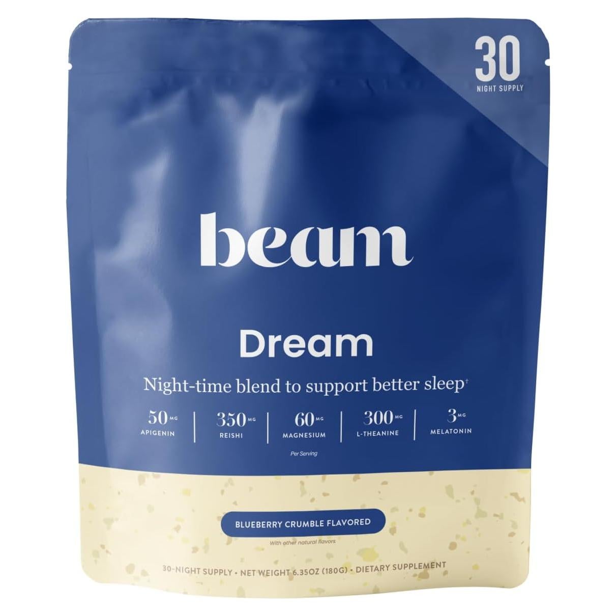 Beam Dream Sleep Powder 30 Porciones - Suplemento Vegano con Magnesio y Melatonina