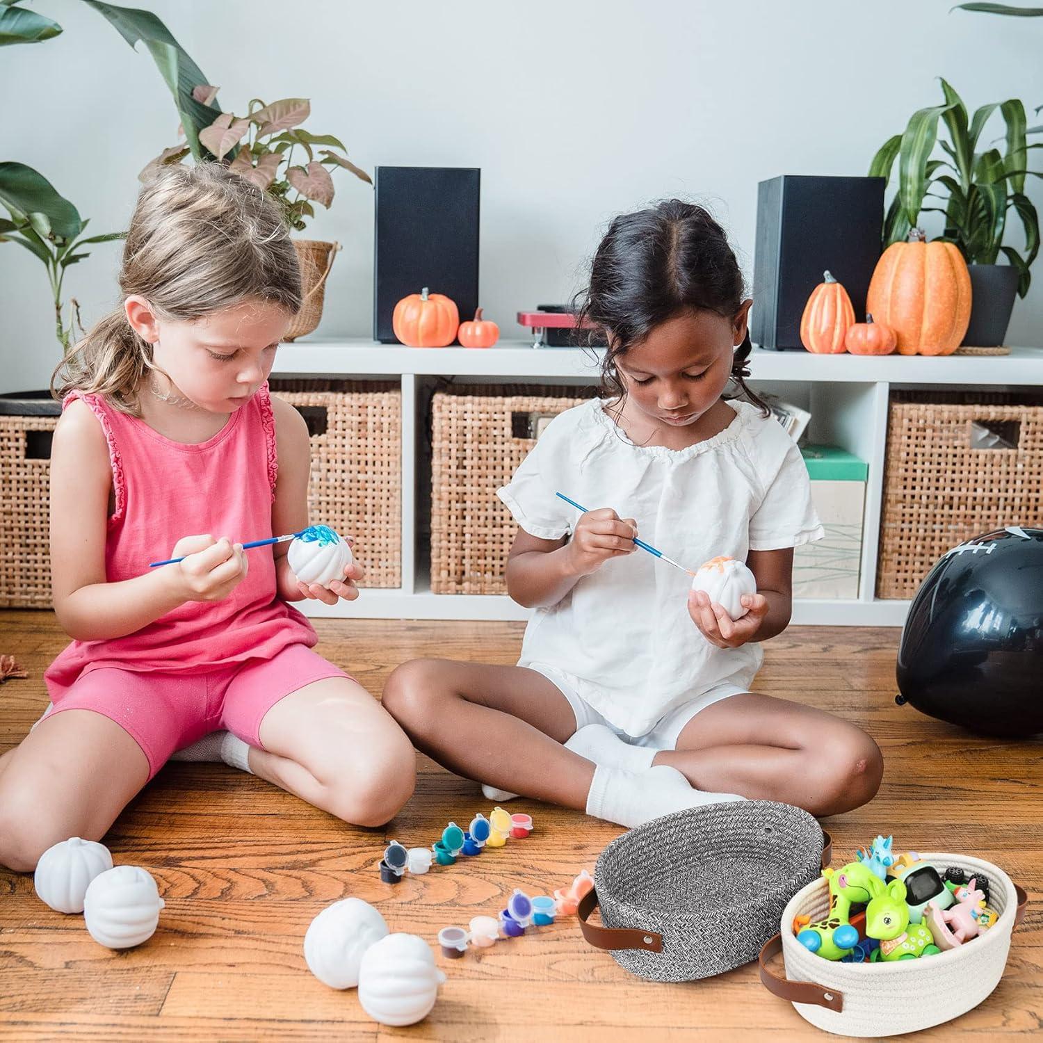 Cesta Pequeña Tejida ABenkle Ovalada de Algodón 23.88x14.99cm