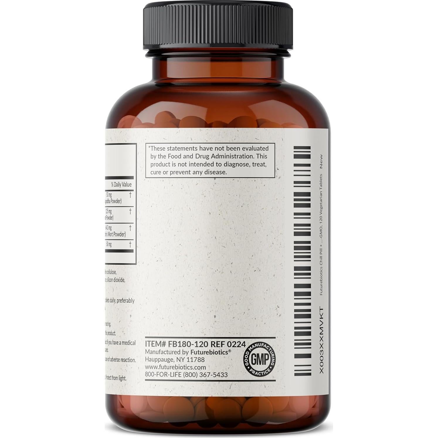 Futurebiotics Chill Pill + Ashwagandha y L-Theanina 120 Tabletas