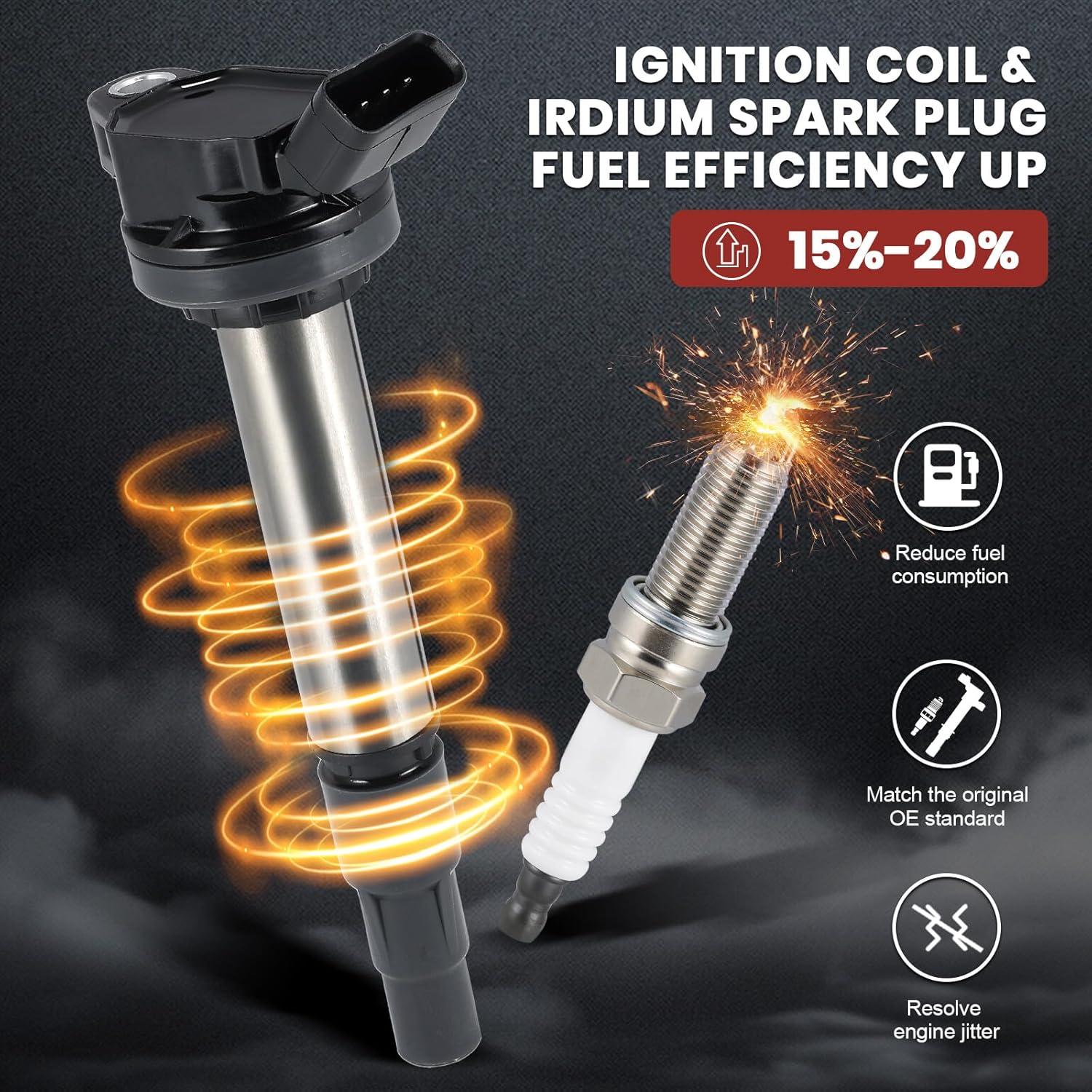 Conjunto Bobinas de Encendido UF596 y Bujías Iridio KacuYelin