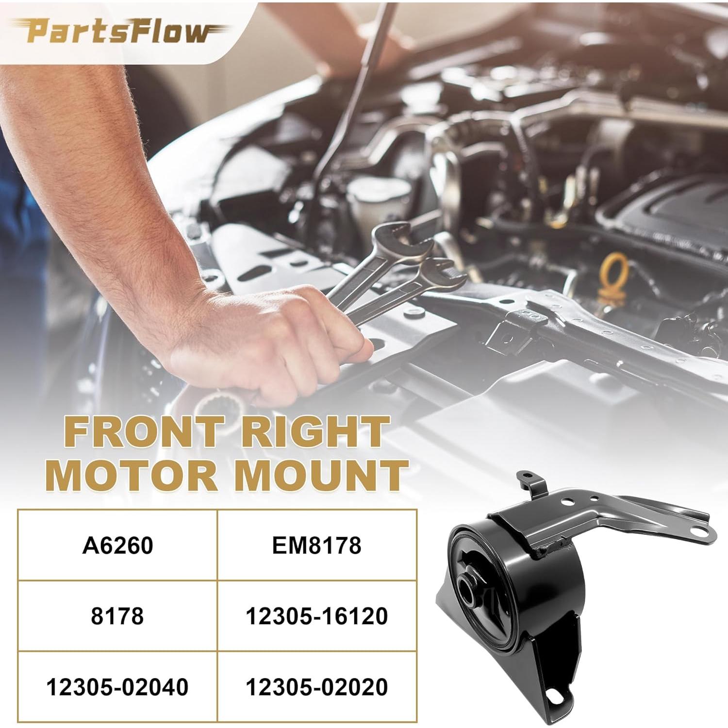 Juego de Soportes de Motor y Transmisión PartsFlow 4pcs Toyota Corolla 1993-1997