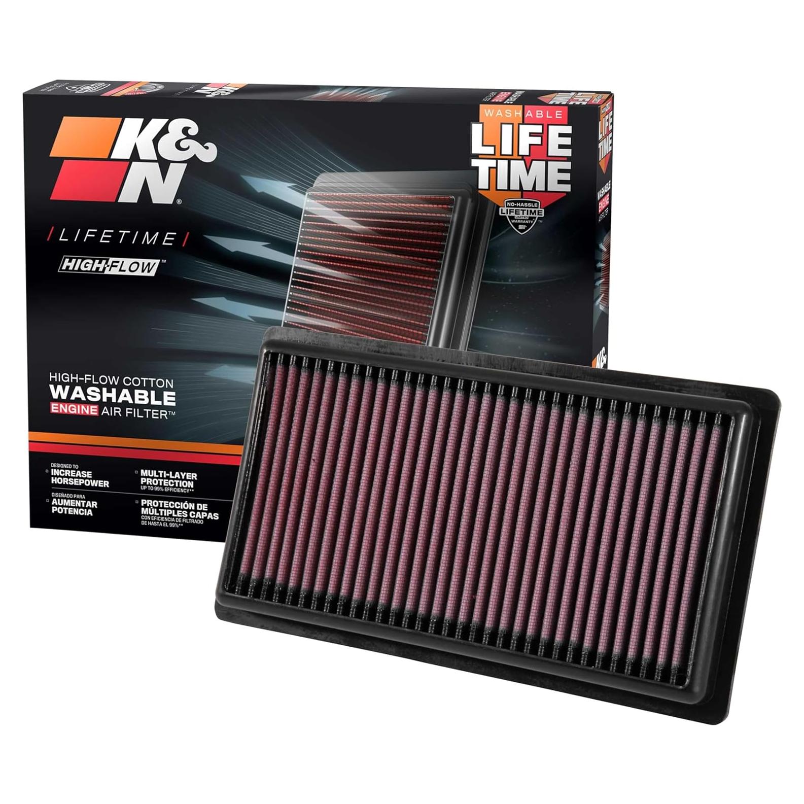 Filtro de aire K&N alto flujo 33-3080 para Fiat/Toyota/Lexus