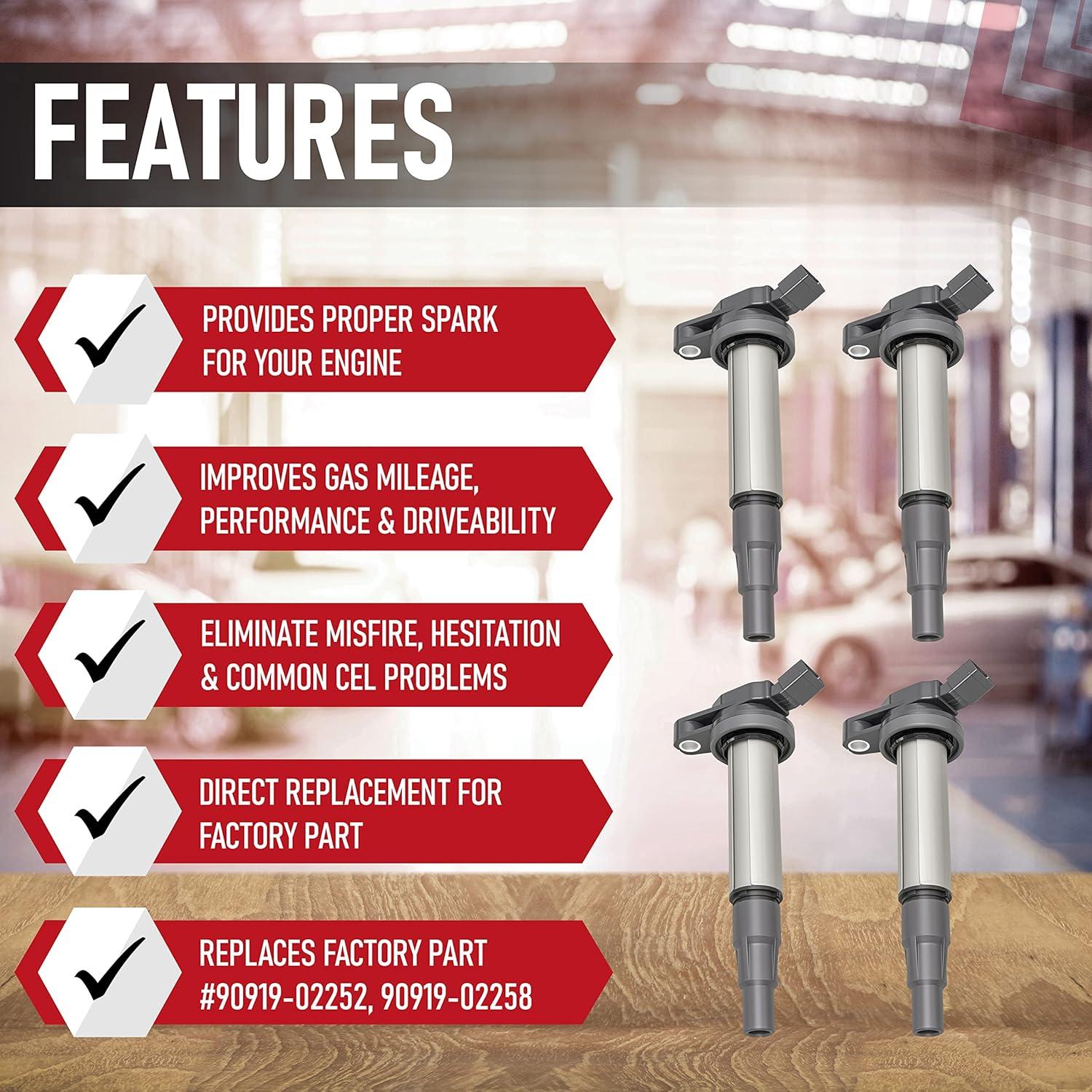 Juego de 4 Bobinas de Encendido AA Ignition para Toyota/Lexus