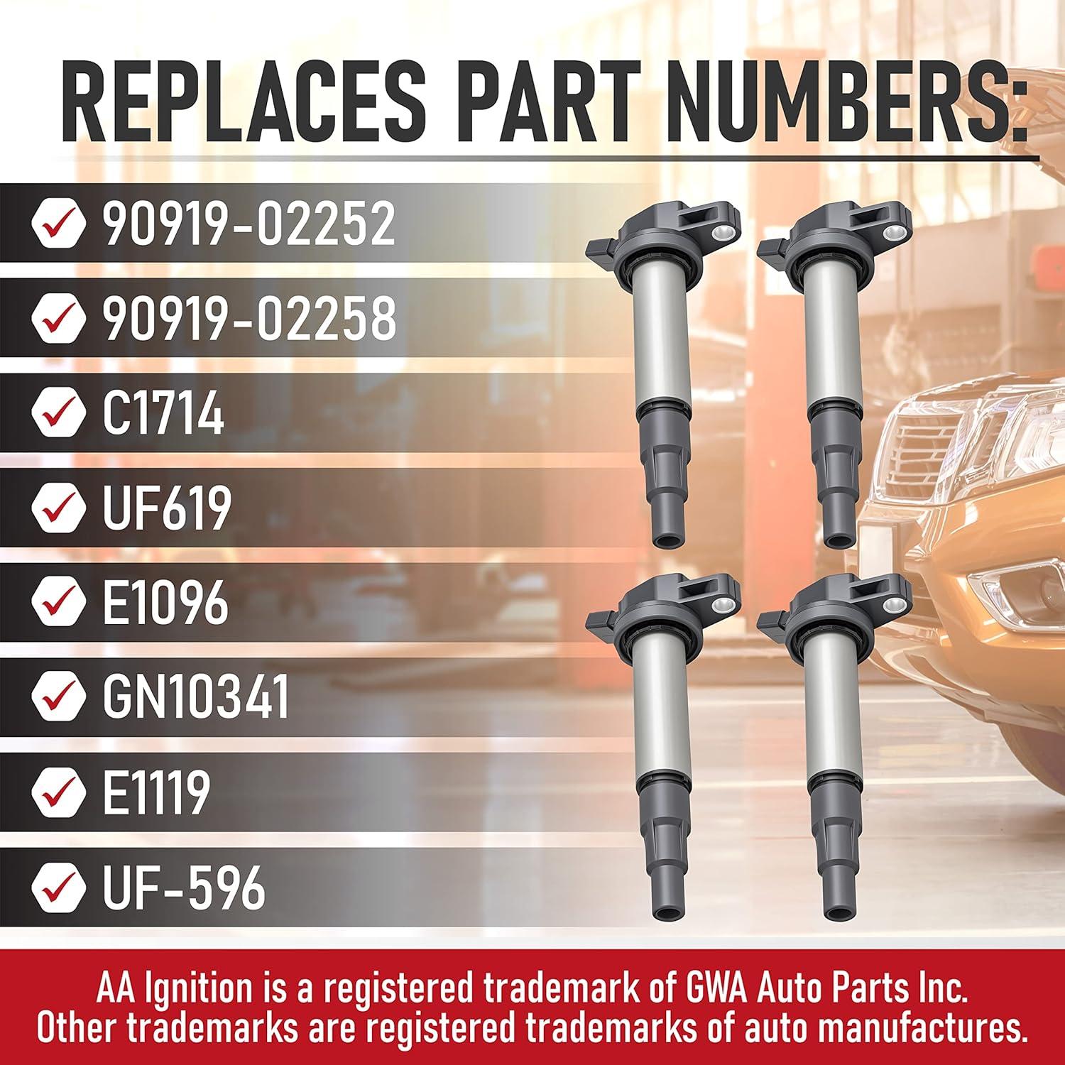 Juego de 4 Bobinas de Encendido AA Ignition para Toyota/Lexus