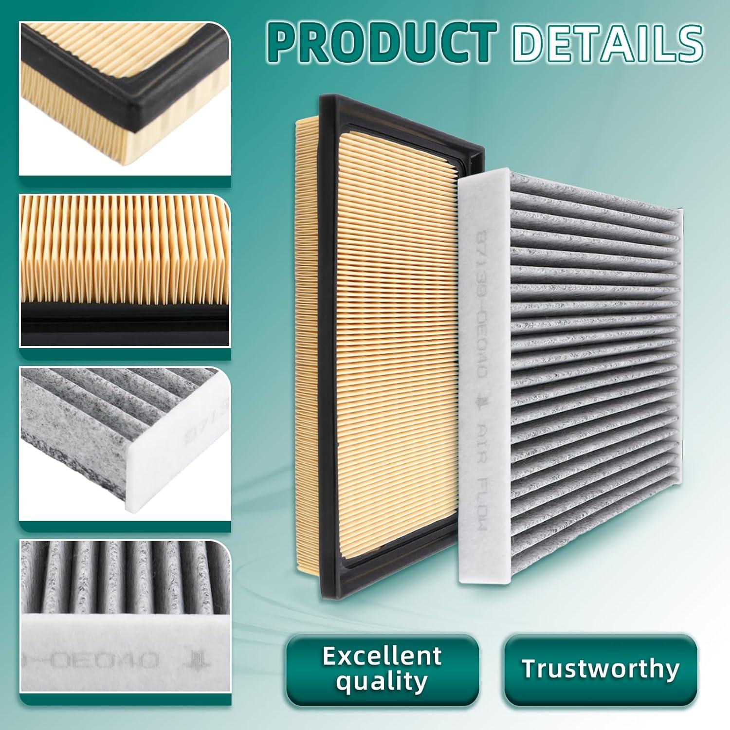 Combo Filtro de Aire Motor y Cabina AUTOKAY para Toyota y Lexus