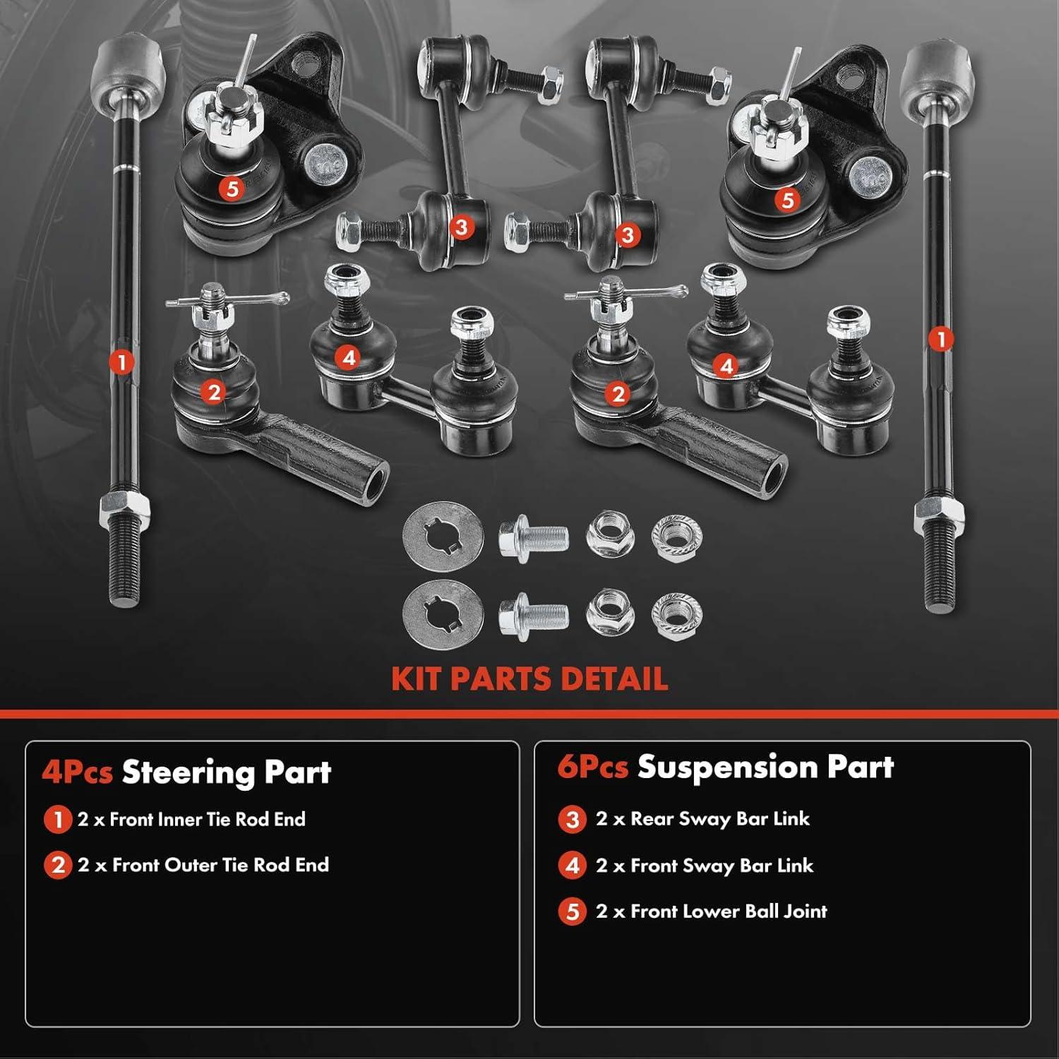 Conjunto A-Premium 10 Piezas Suspensión Toyota Corolla 96-02