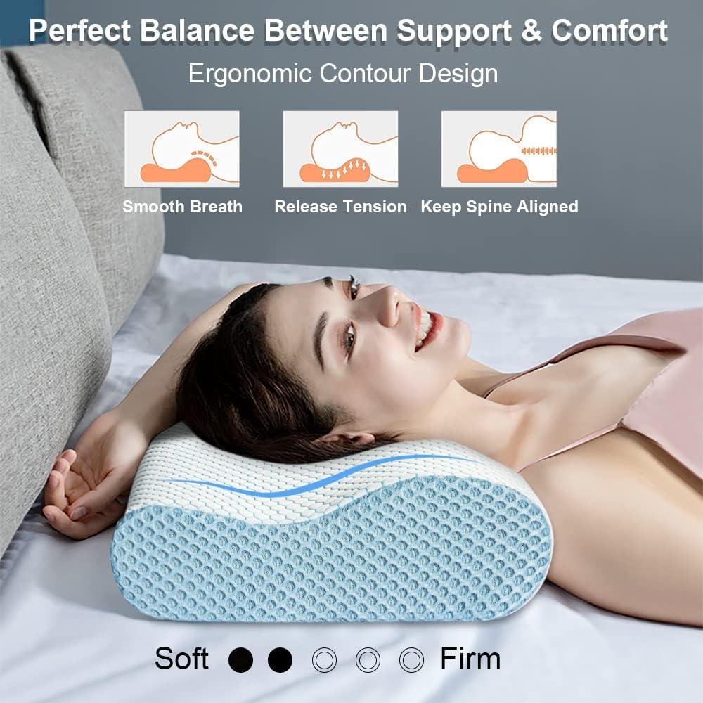 Almohada Ortopédica Cervical Anvo Espuma Viscoelástica 61x34 cm