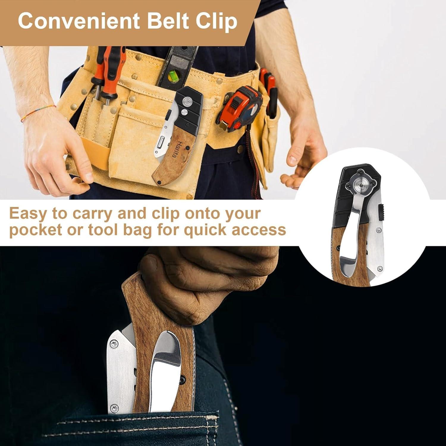 Cortador de Caja Harita Plegable con Mango de Madera y 5 Cuchillas