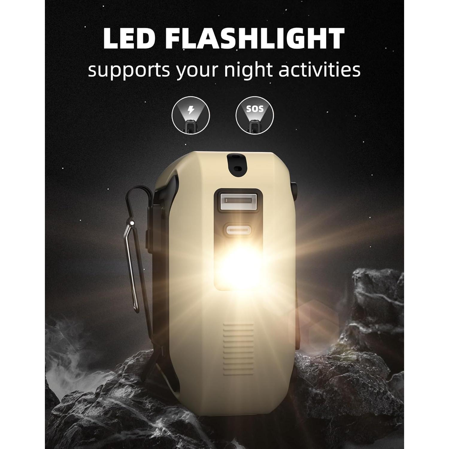 Ventilador Portátil KIDEE con Linterna y Batería 8000mAh