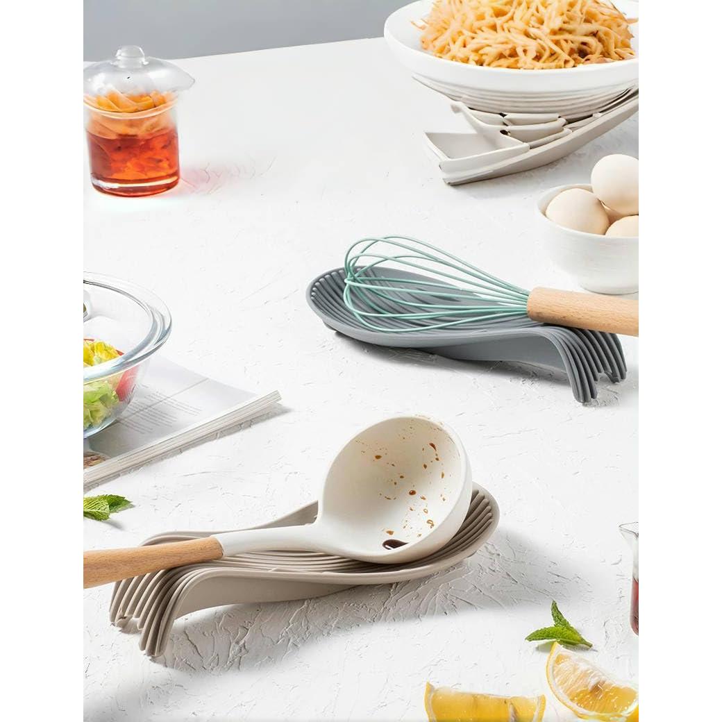 Soporte de Cuchara de Silicona IYOOH Negro Resistente al Calor