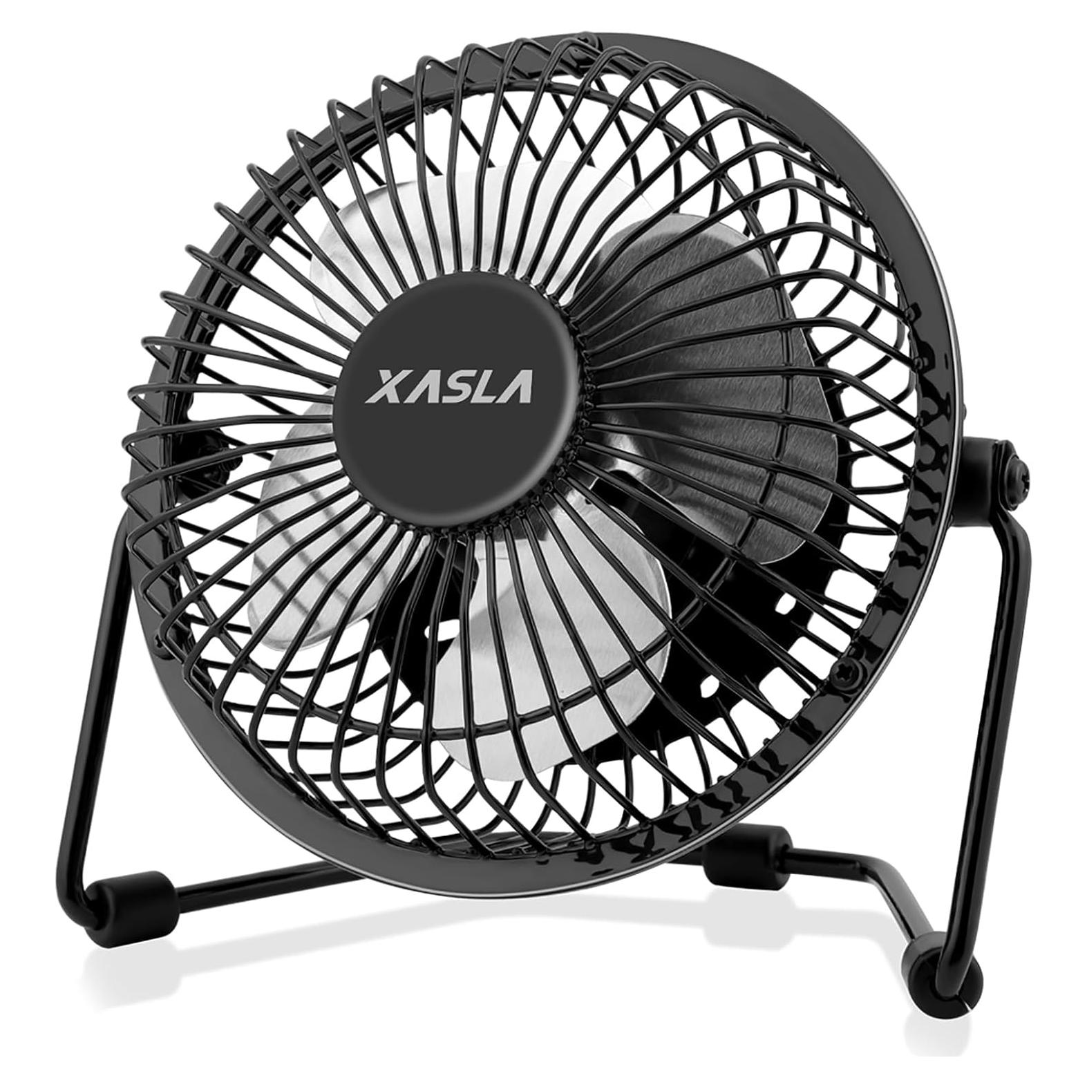 Ventilador de Escritorio USB xasla F401 15.5 cm Metal Negro