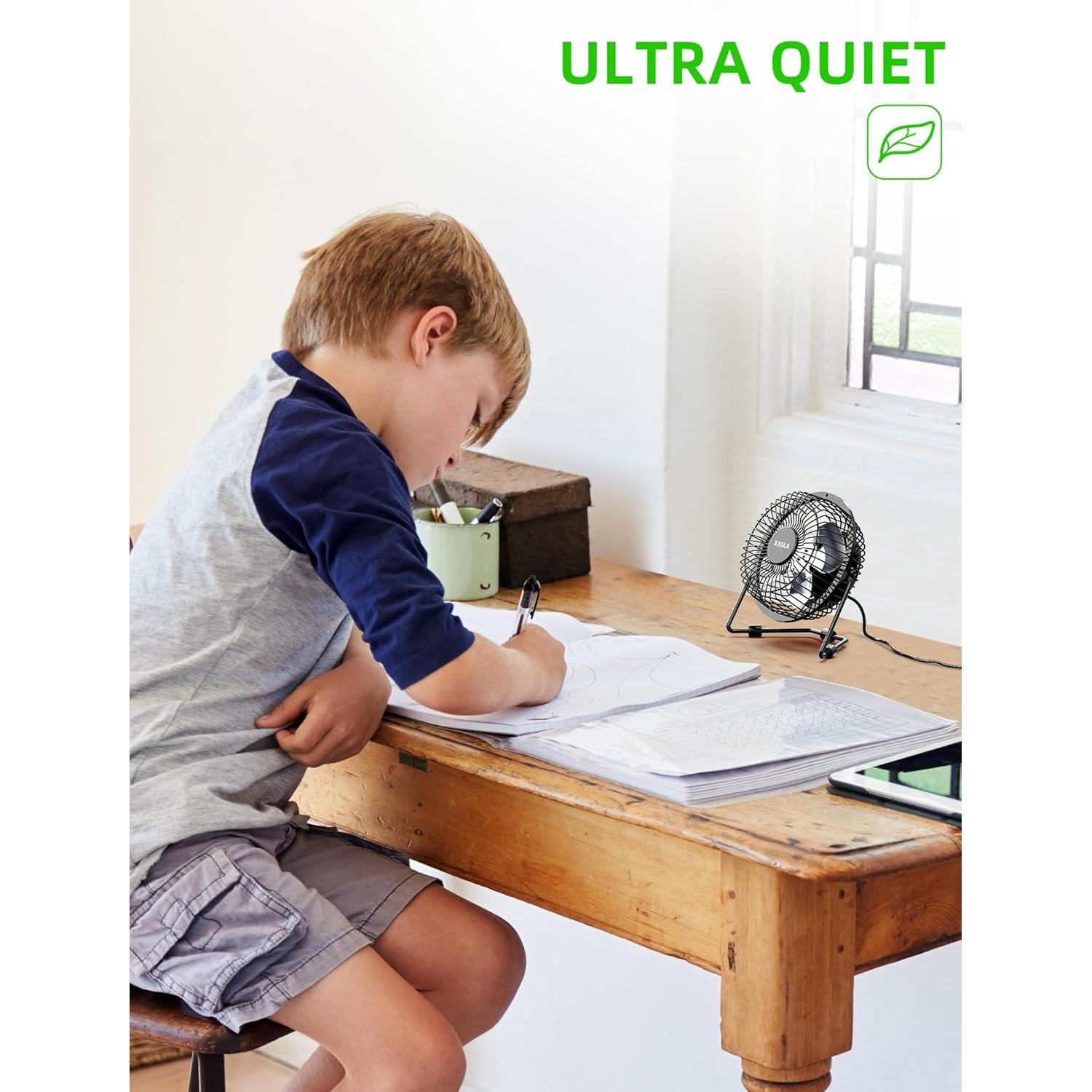 Ventilador de Escritorio USB xasla F401 15.5 cm Metal Negro