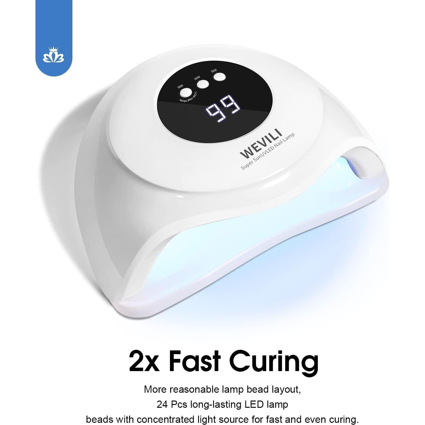 Lámpara UV WEVILI 72W para Uñas con 3 Temporizadores y Sensor