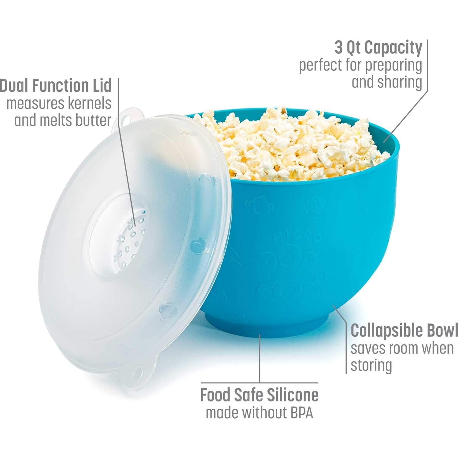 Popcorn Popper Goodful de Silicona Plegable 2.84L Azul