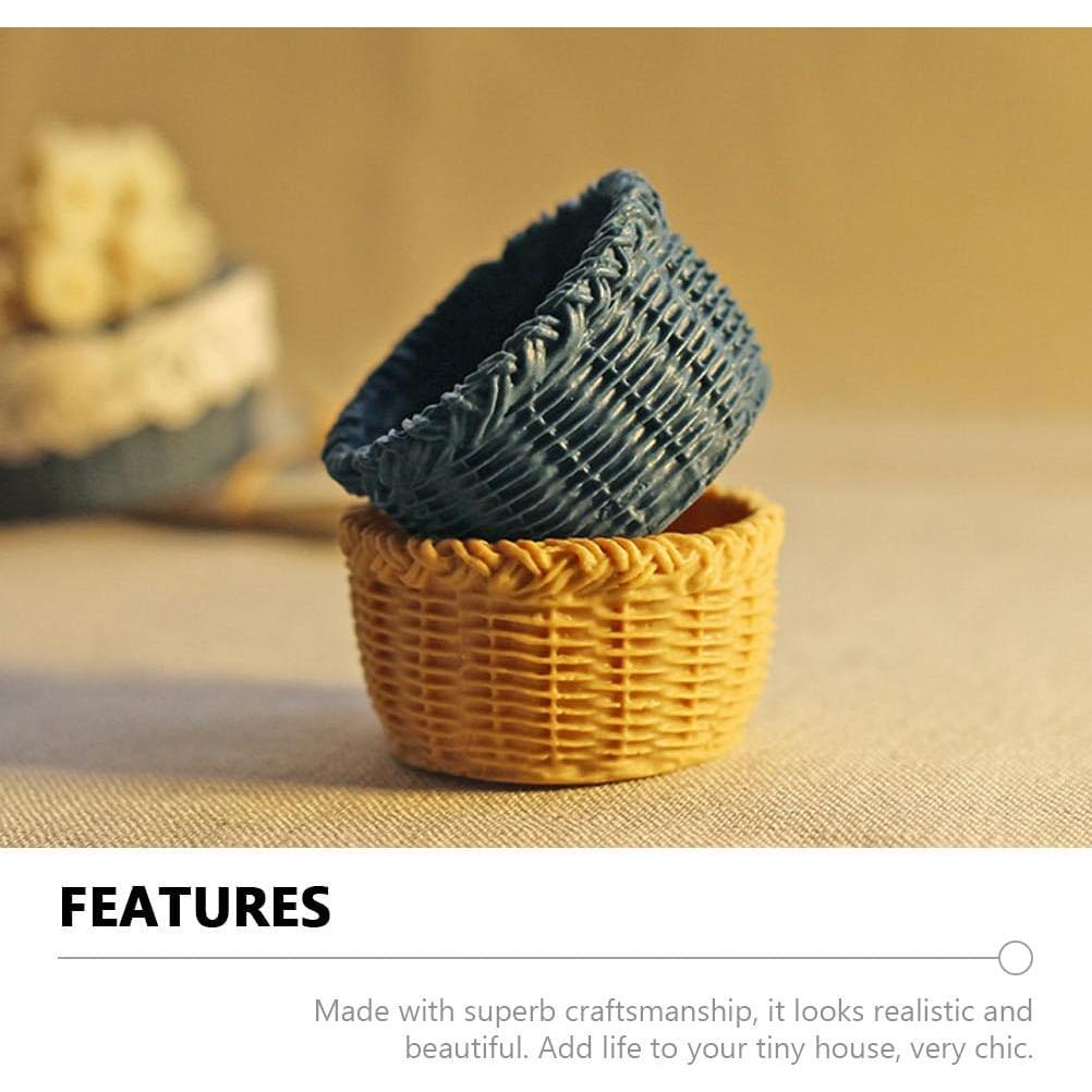Cestas de Mimbre Miniatura 6pcs SEWACC Accesorios Decorativos