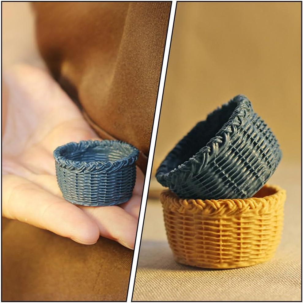 Cestas de Mimbre Miniatura 6pcs SEWACC Accesorios Decorativos