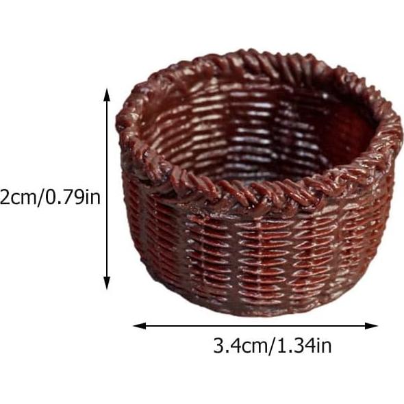 Cestas de Mimbre Miniatura 6pcs SEWACC Accesorios Decorativos