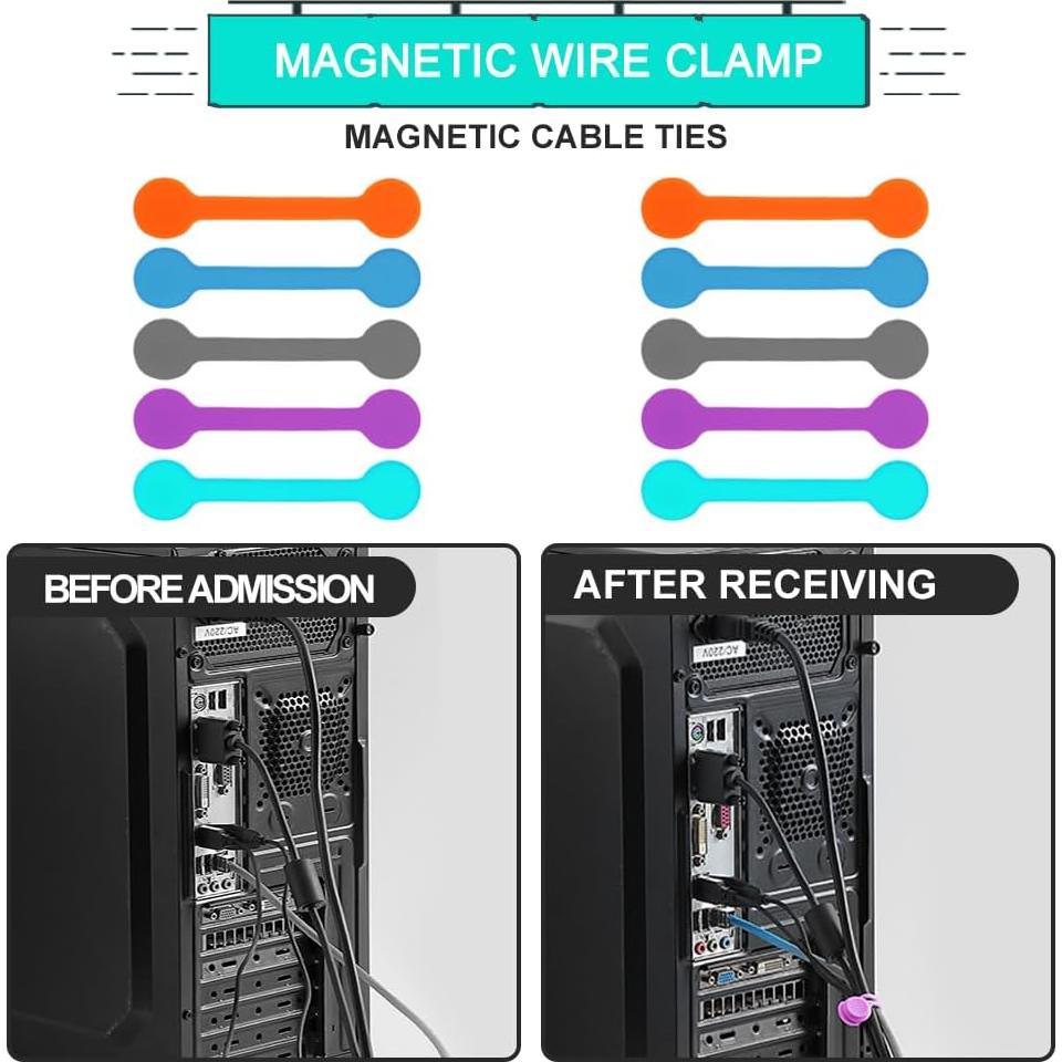 Correas Magnéticas Kanemc 10-Pack Silicona Multicolor 7.37 cm