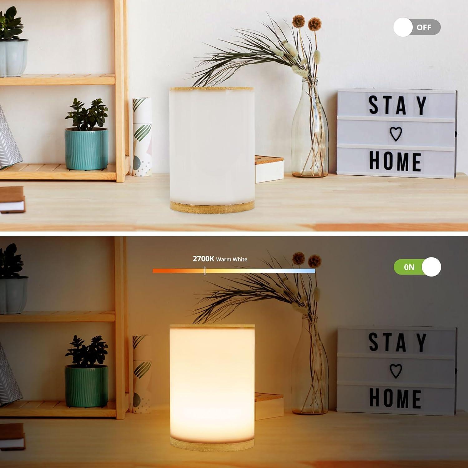 Lámpara de Mesa UCHENTON de Bambú Mini 400 Lúmenes 2700K