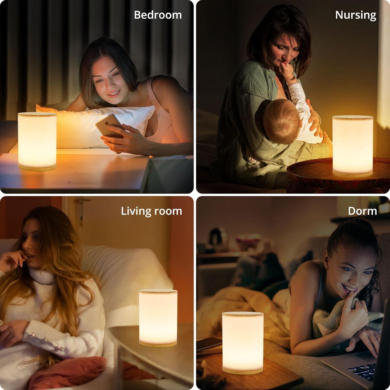 Lámpara de Mesa UCHENTON de Bambú Mini 400 Lúmenes 2700K