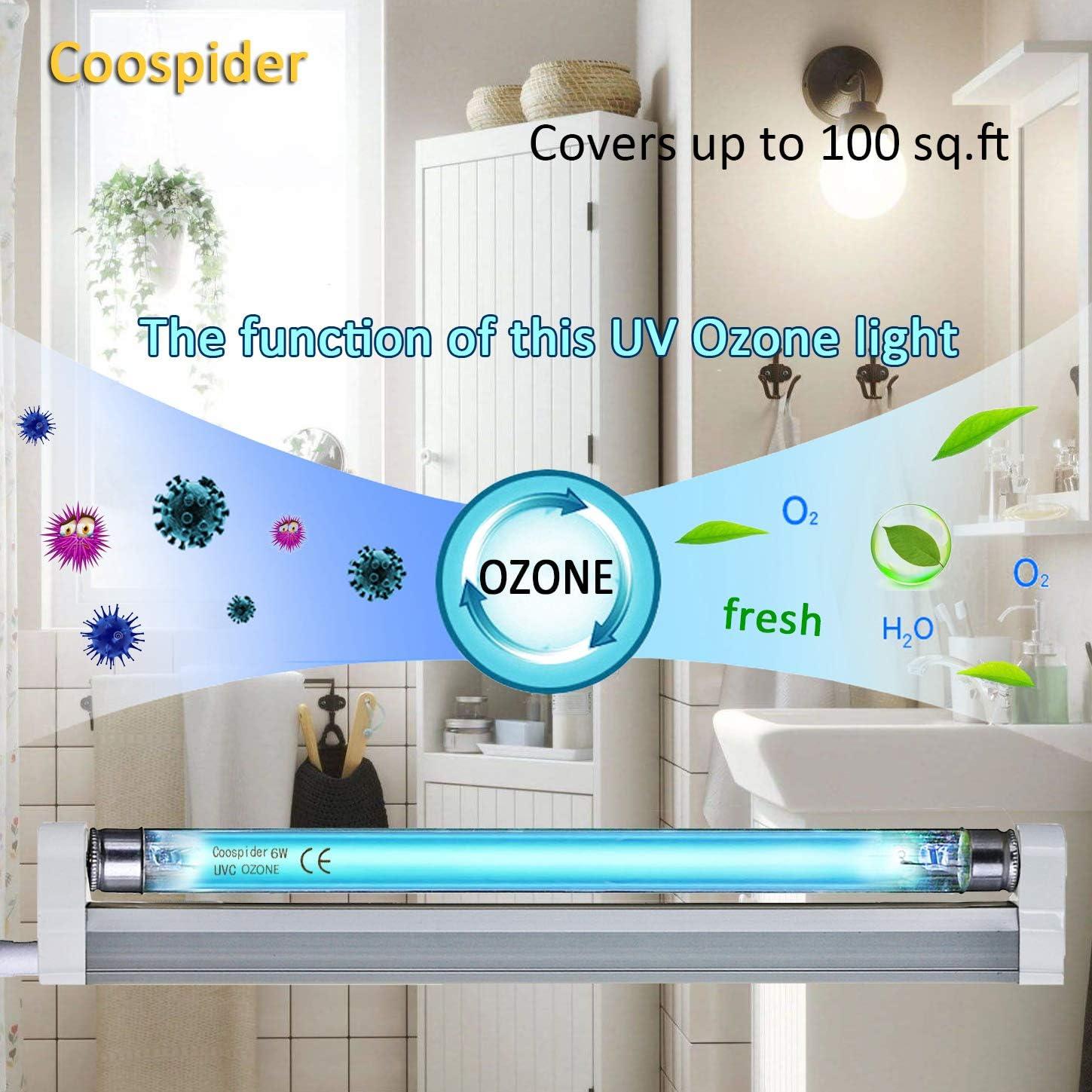 Lámpara COOSPIDER UV-C 185nm 6W con enchufe de 1.5m