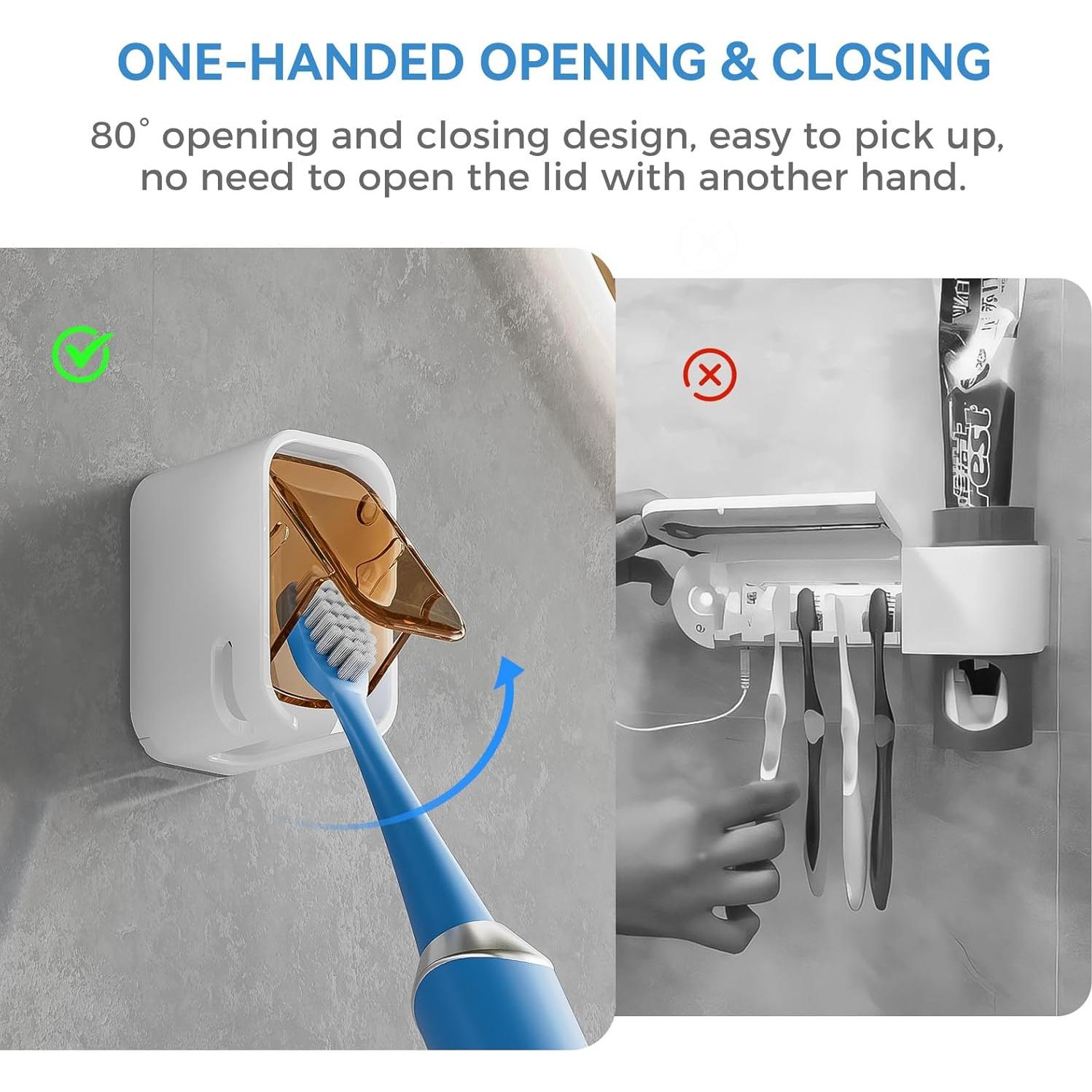 Soporte para Cepillos de Dientes MOPMS 2PCS Montaje en Pared