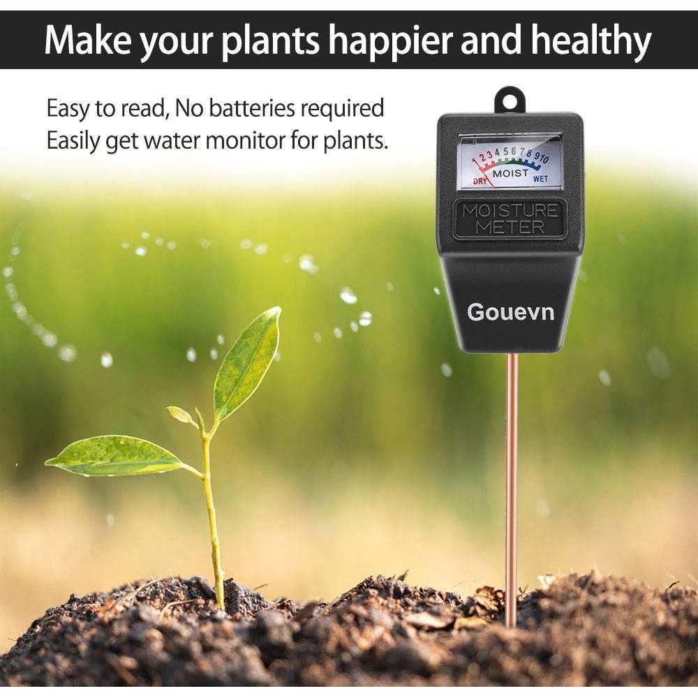 Medidor de Humedad del Suelo Gouevn para Plantas - Negro
