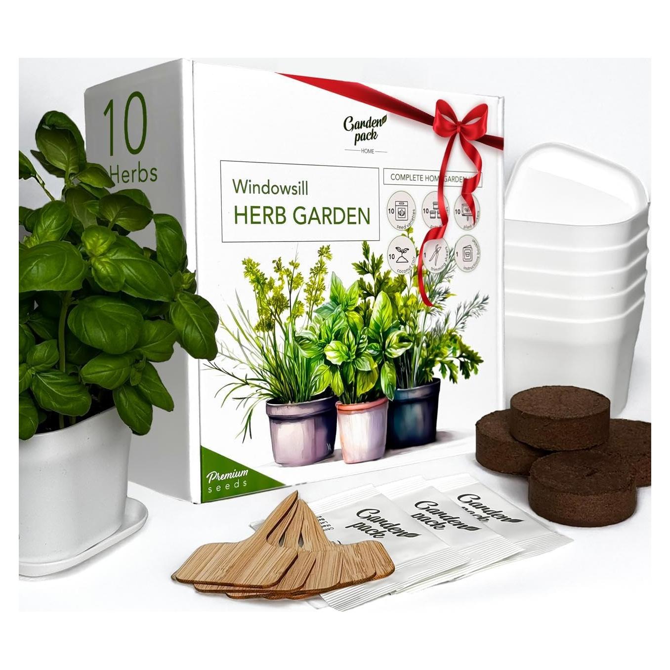 Kit de Jardín de Hierbas 10 Especies - Macetas y Suelo