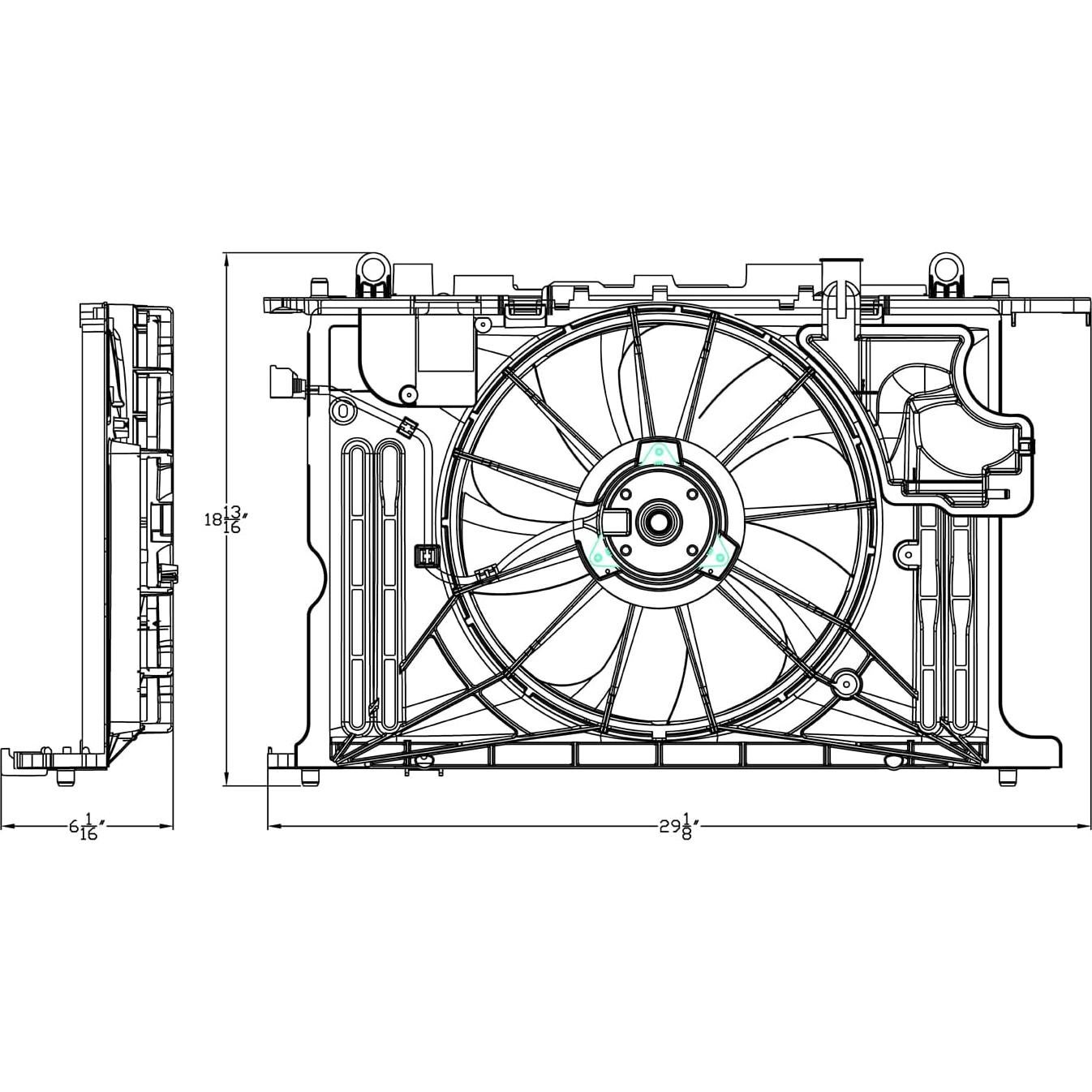 Ensamblaje Ventilador Refrigeración TYC 623160 Toyota Corolla