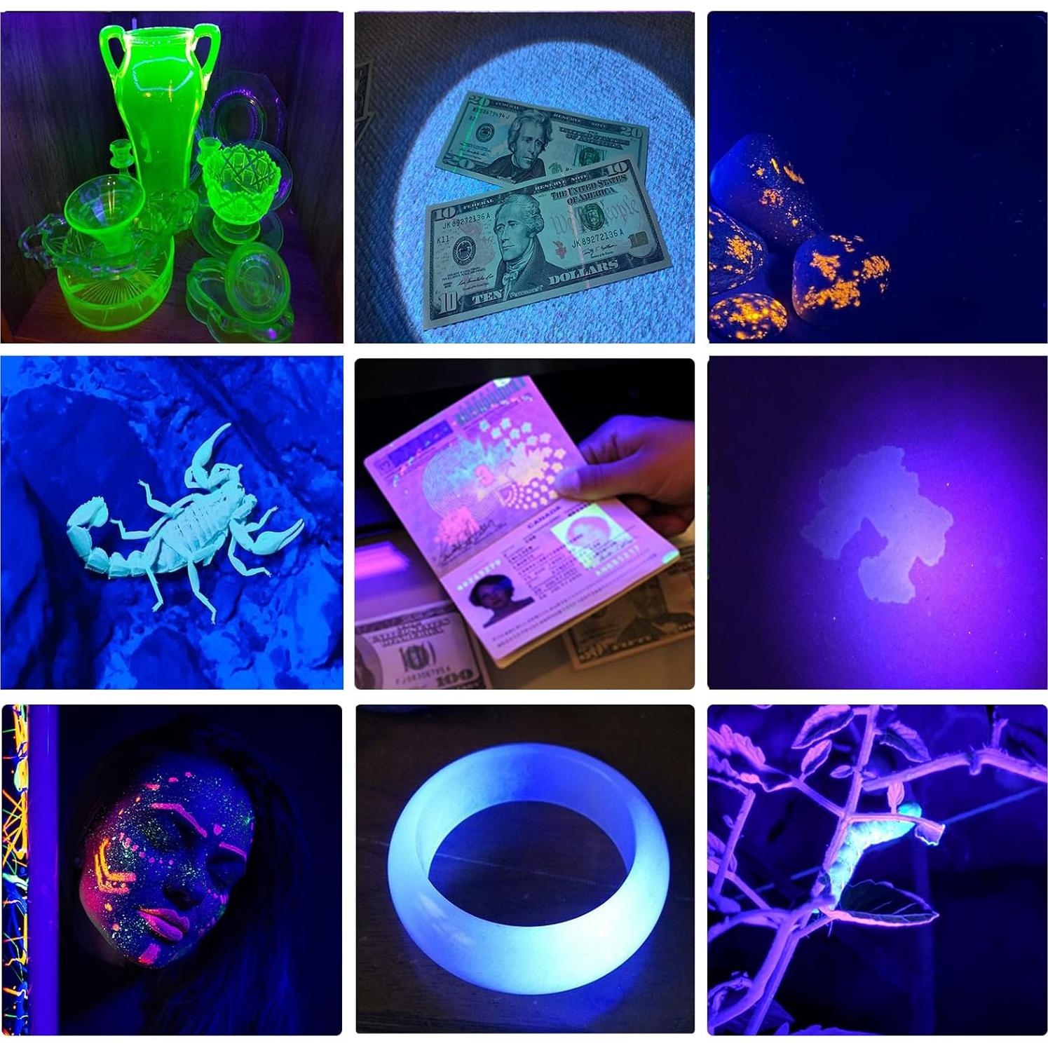 Linterna UV HSXMN 365nm 395nm Detección de Manchas Mascotas