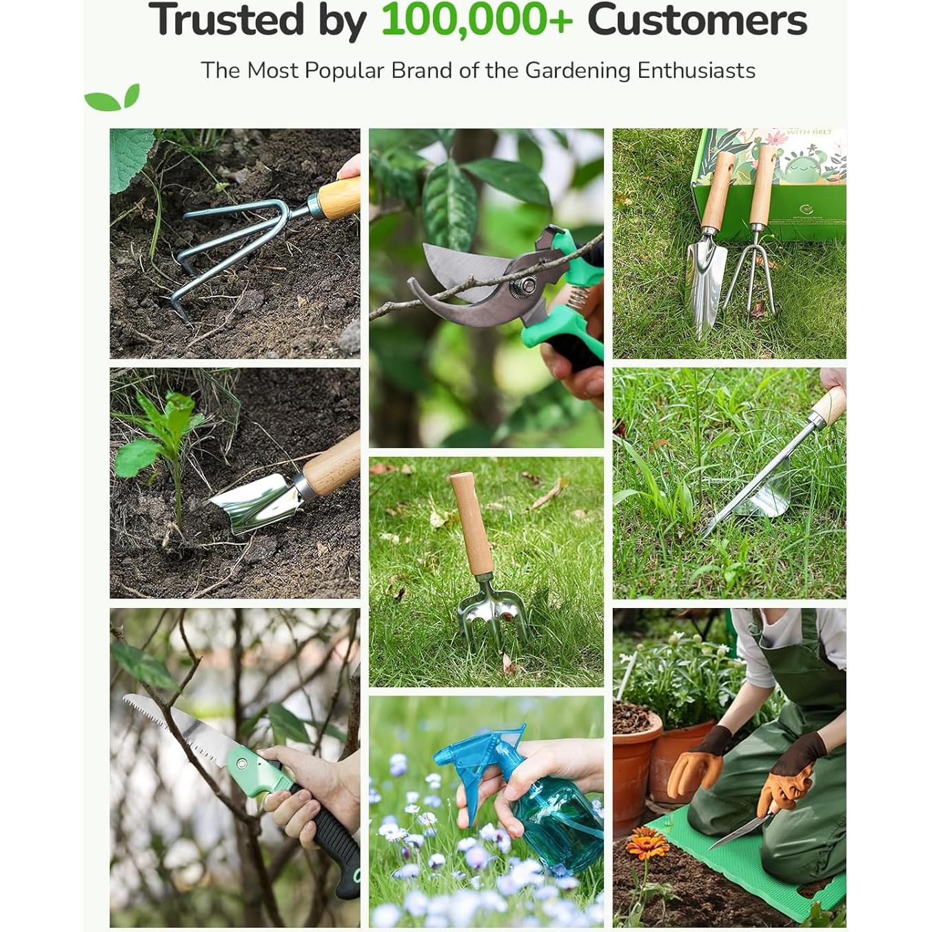 Juego de Jardinería Grenebo 11 Piezas con Bolsa Ergonómica