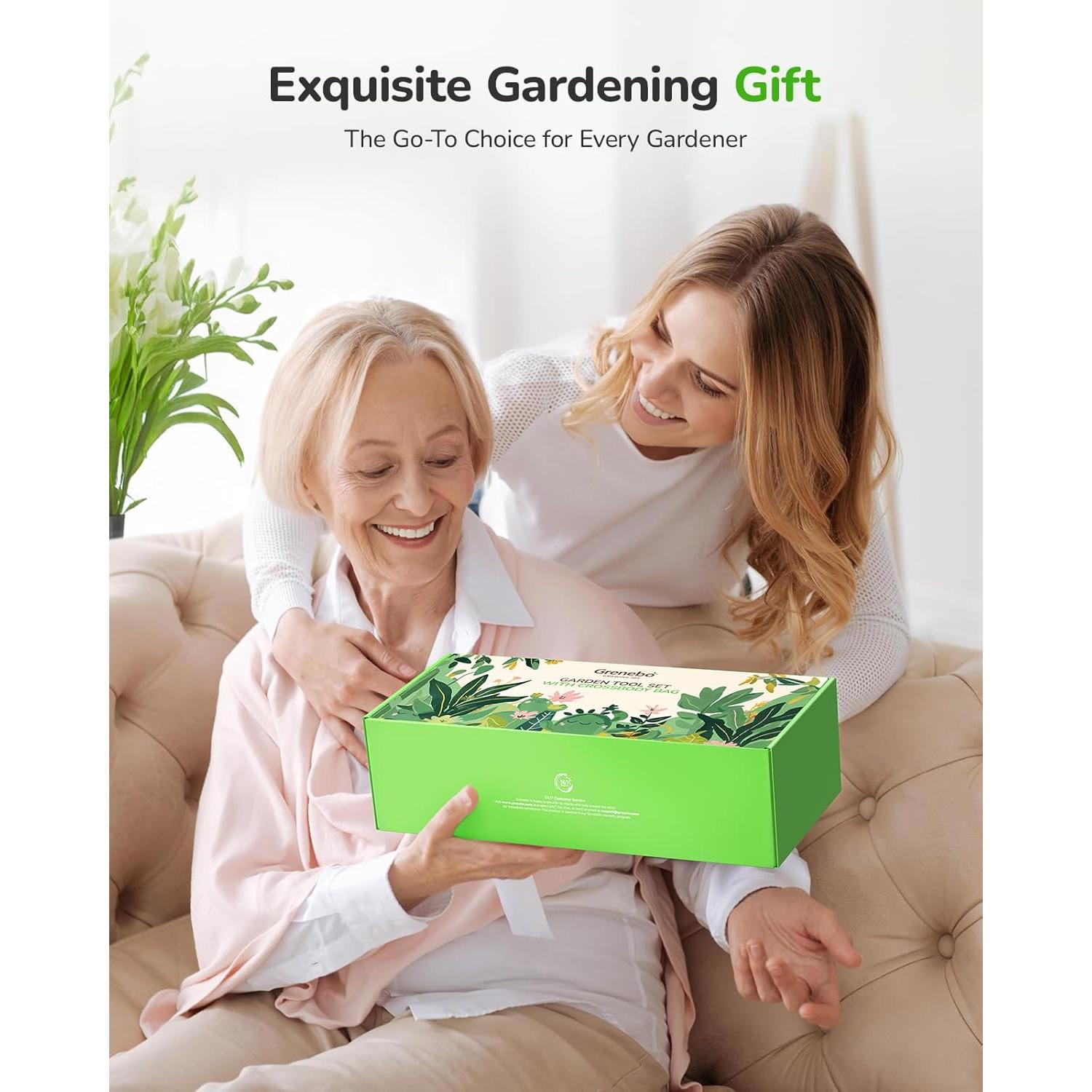 Juego de Jardinería Grenebo 11 Piezas con Bolsa Ergonómica