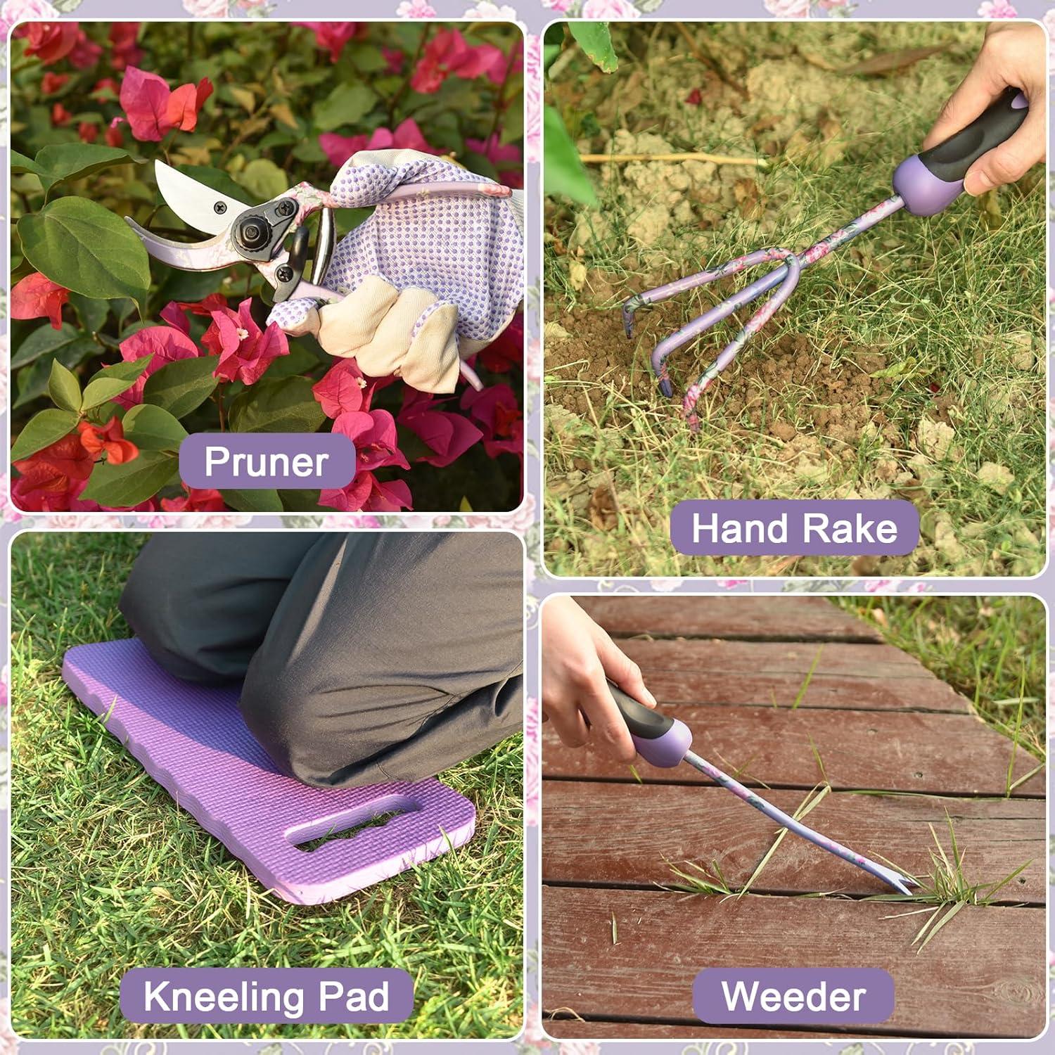 Juego de Herramientas de Jardín WisaKey 10 Piezas Color Púrpura