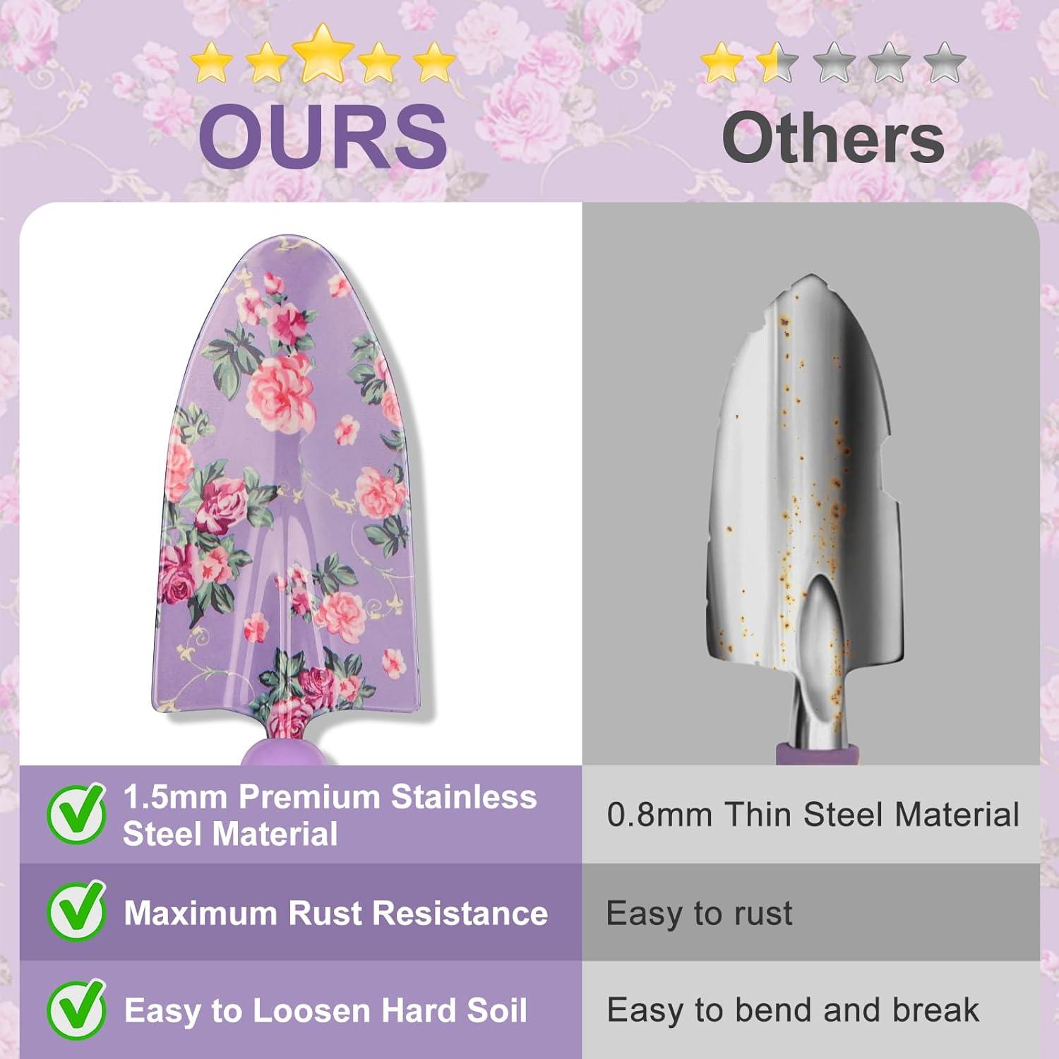 Juego de Herramientas de Jardín WisaKey 10 Piezas Color Púrpura