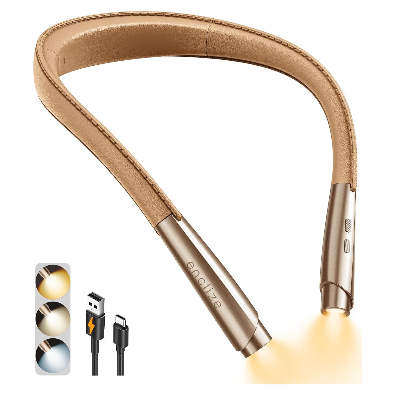 Luz de Lectura LED para el Cuello Enclize, 3 Colores, 9 Brillos