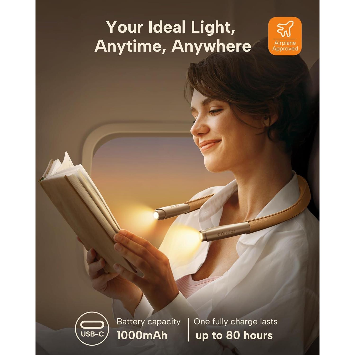 Luz de Lectura LED para el Cuello Enclize, 3 Colores, 9 Brillos