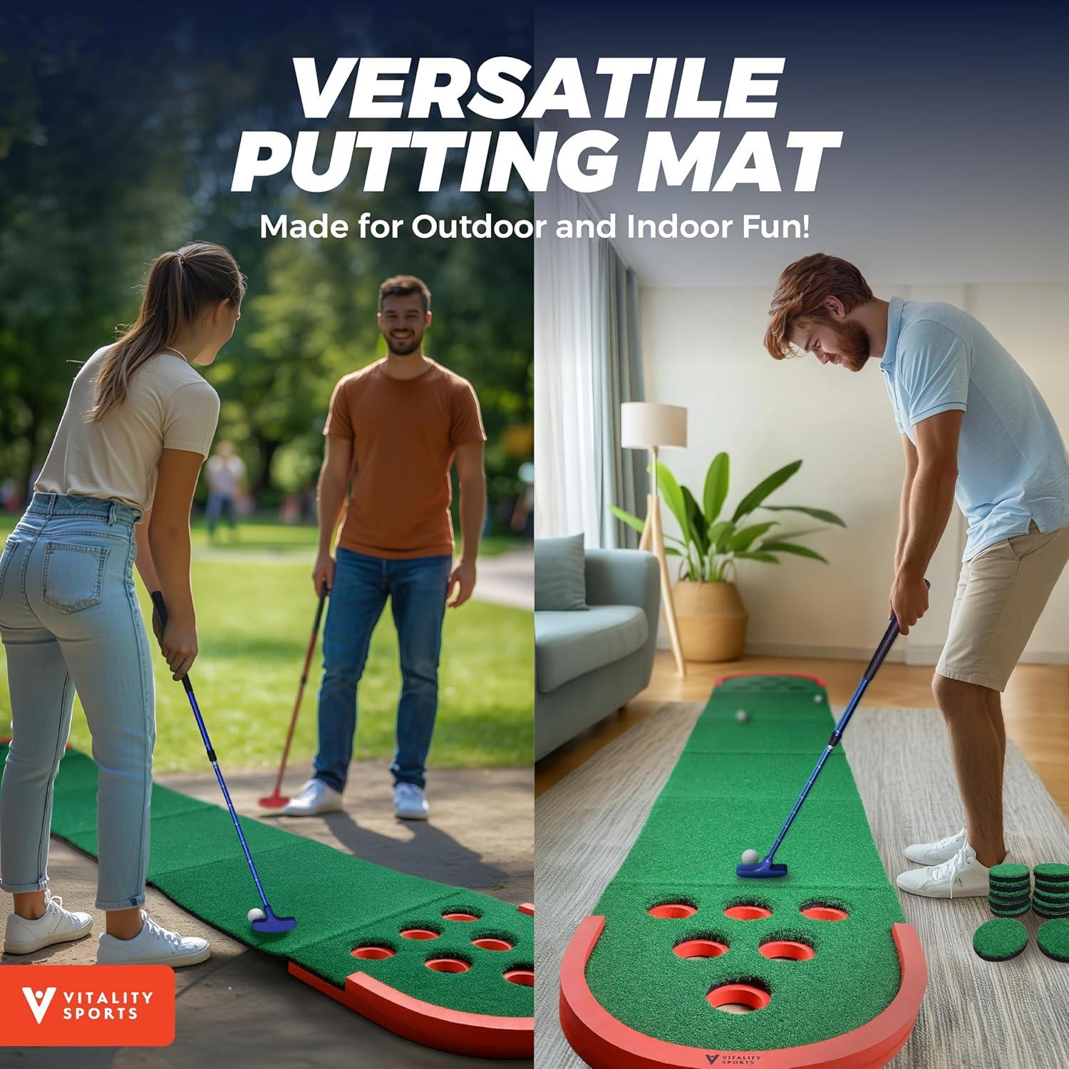 Juego de Golf Putting TOY Life 3m con 2 Putters y 12 Copas