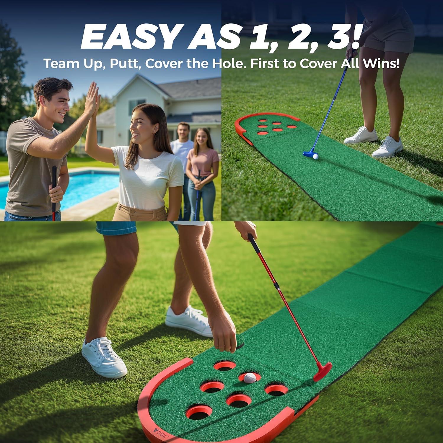 Juego de Golf Putting TOY Life 3m con 2 Putters y 12 Copas