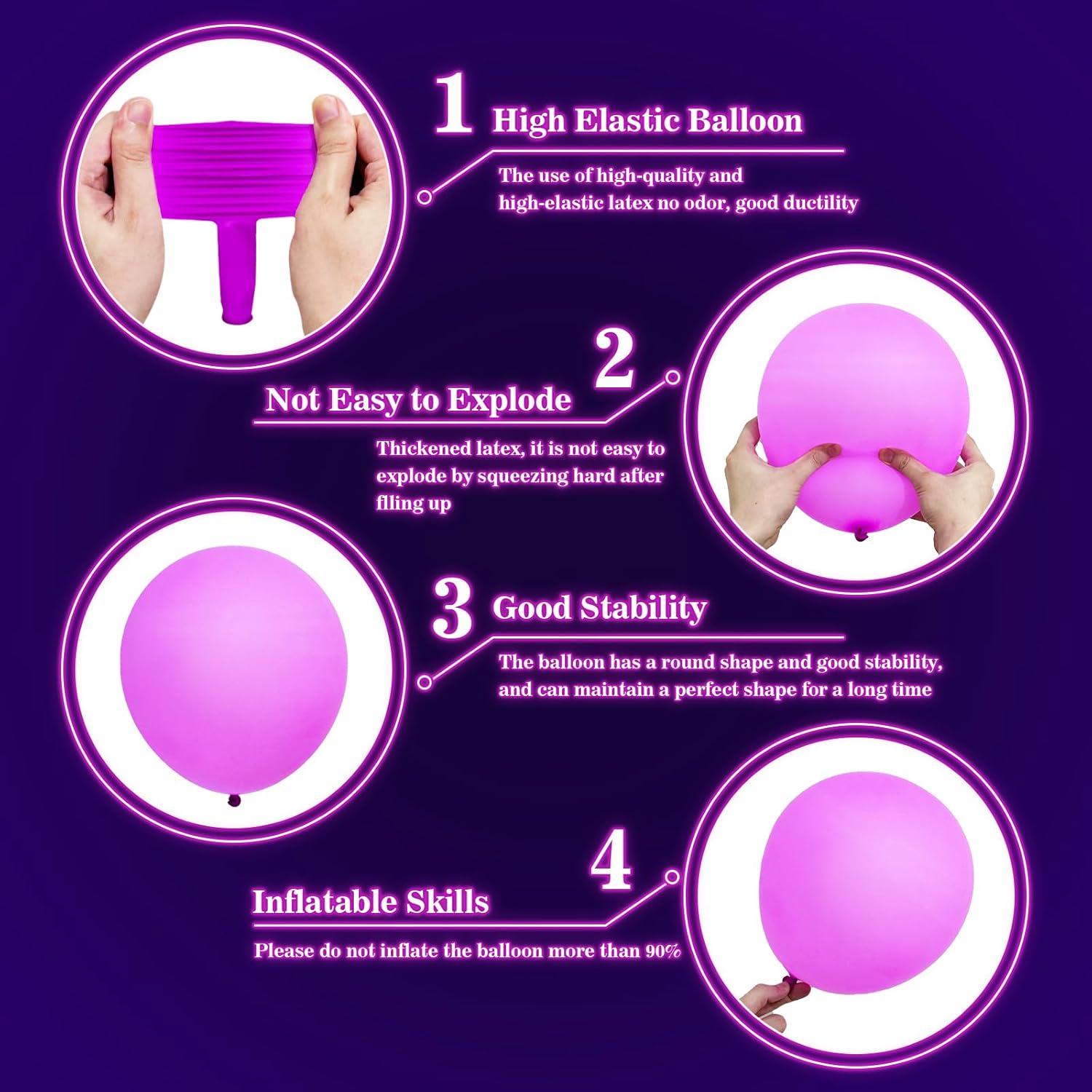 100 Globos Neón Brillantes GYIPFIPA para Fiestas UV 30.48 cm