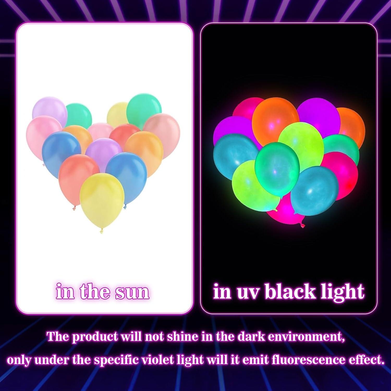 100 Globos Neón Brillantes GYIPFIPA para Fiestas UV 30.48 cm