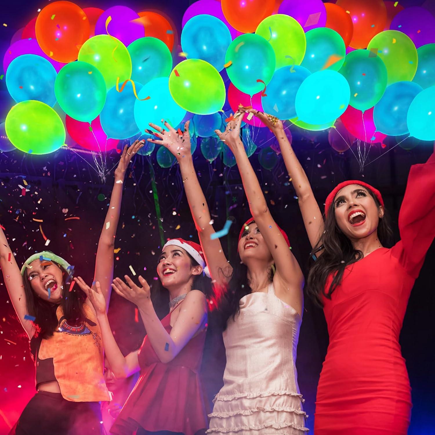 100 Globos Neón Brillantes GYIPFIPA para Fiestas UV 30.48 cm