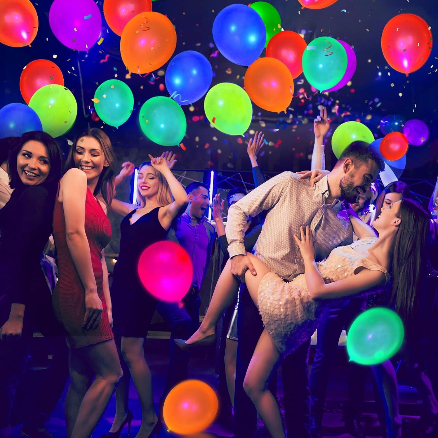 100 Globos Neón Brillantes GYIPFIPA para Fiestas UV 30.48 cm