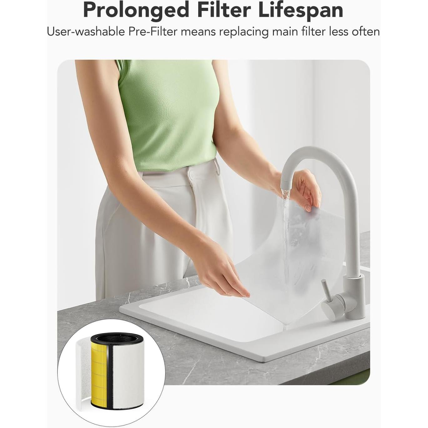 Purificador de Aire GoveeLife H7122 para 141 m², WiFi, HEPA