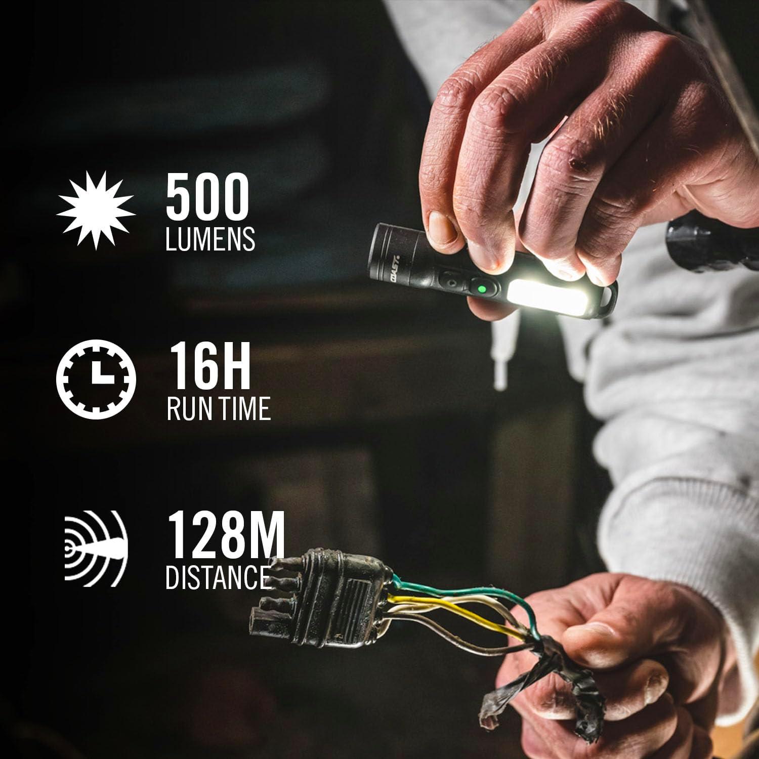 Linterna recargable LED Coast KL30R 500 lúmenes UV