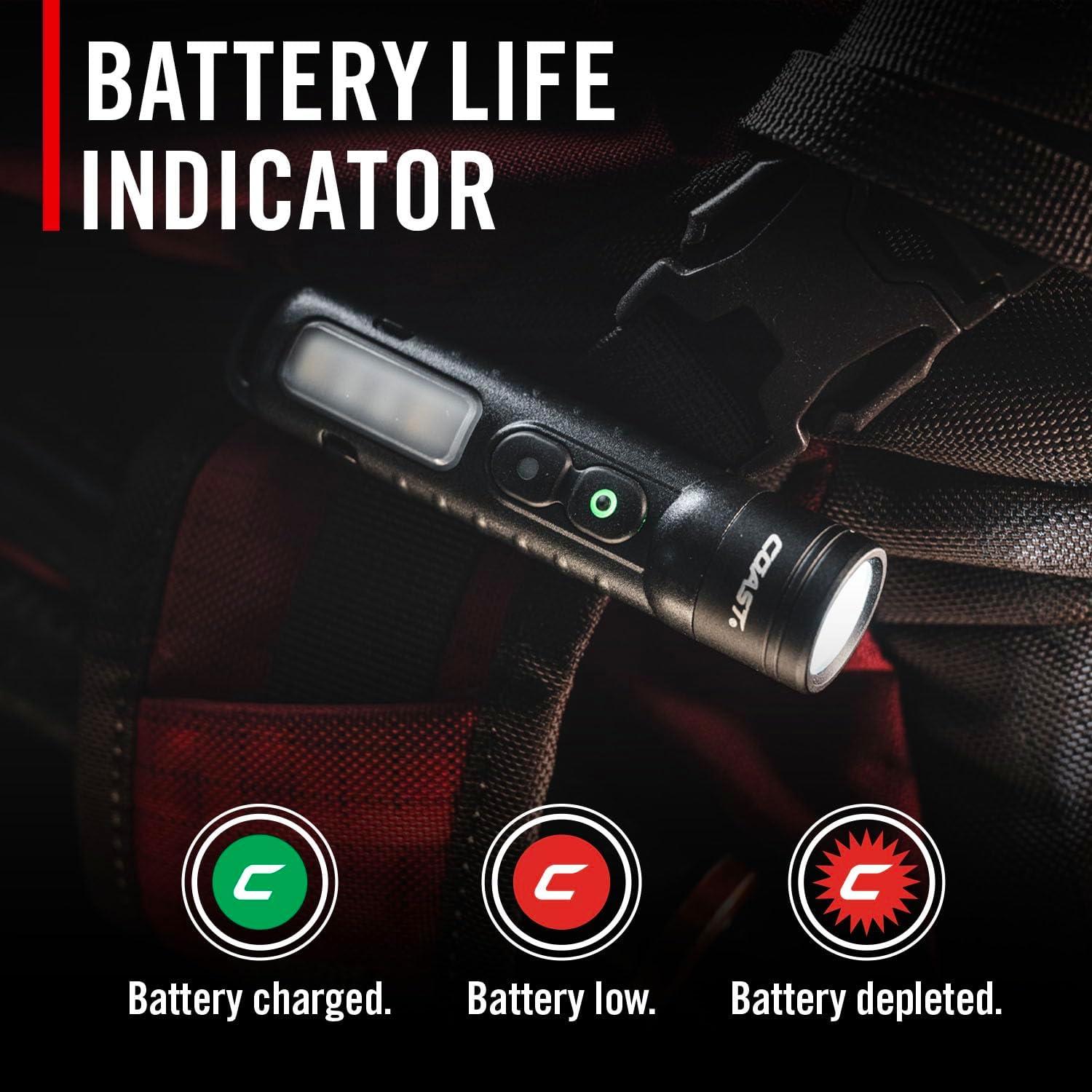 Linterna recargable LED Coast KL30R 500 lúmenes UV