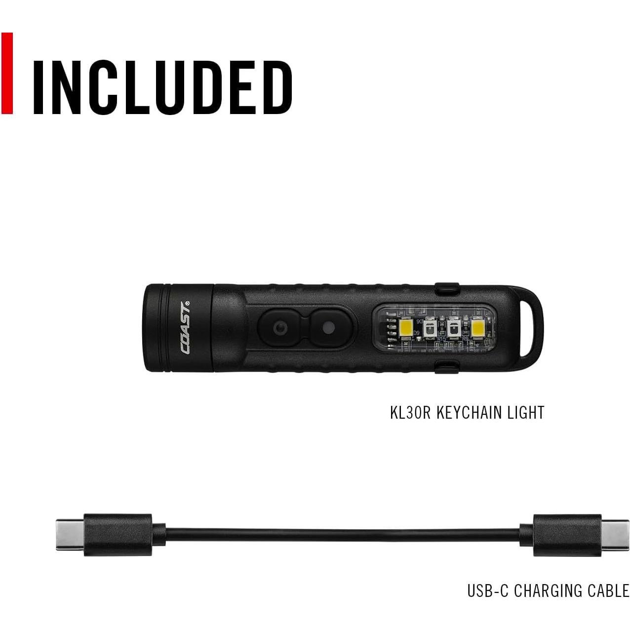 Linterna recargable LED Coast KL30R 500 lúmenes UV