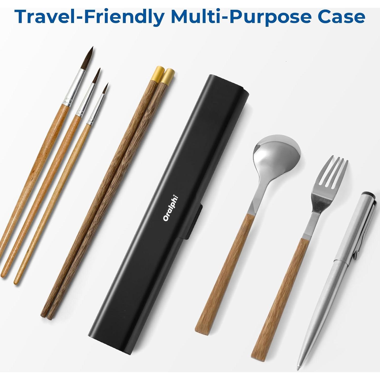 Estuche de cepillo de dientes portátil Oralphi aluminio negro