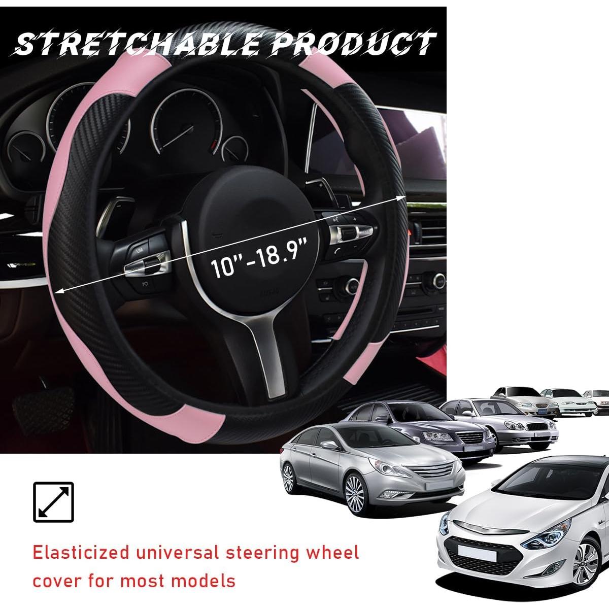 Funda de Volante de Coche Povtii 38 cm Cuero Antideslizante