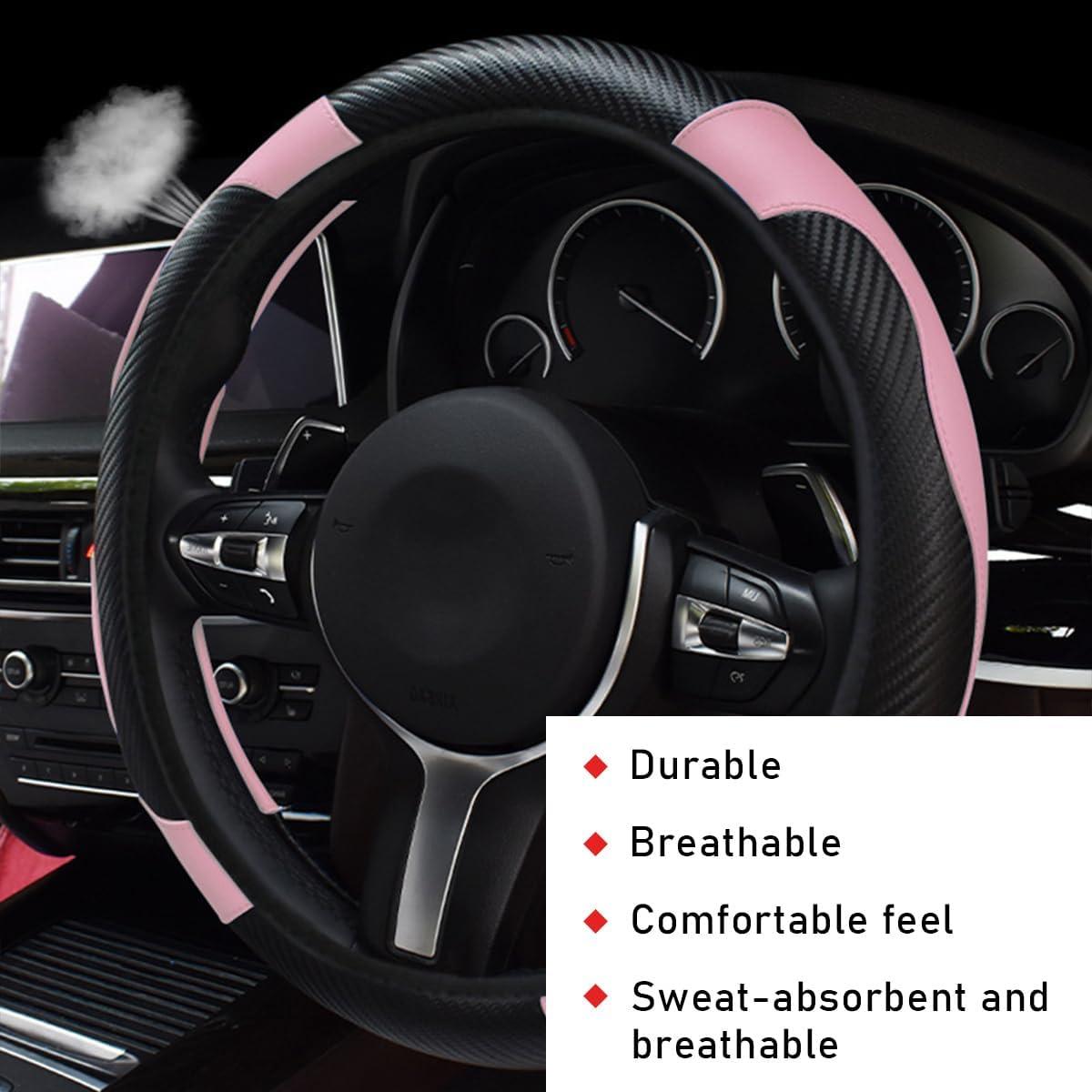 Funda de Volante de Coche Povtii 38 cm Cuero Antideslizante